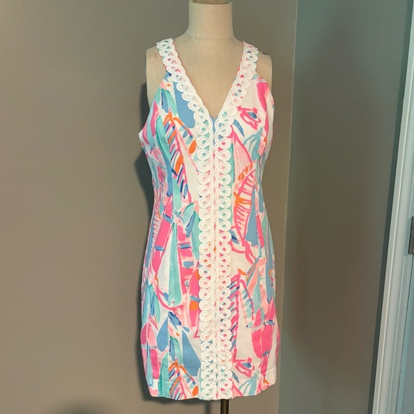 Lilly Pulitzer Dresses & Skirts - Lilly Pulitzer Lynn Shift Dress Out to Sea 10 Sailboats Summer Wedding
